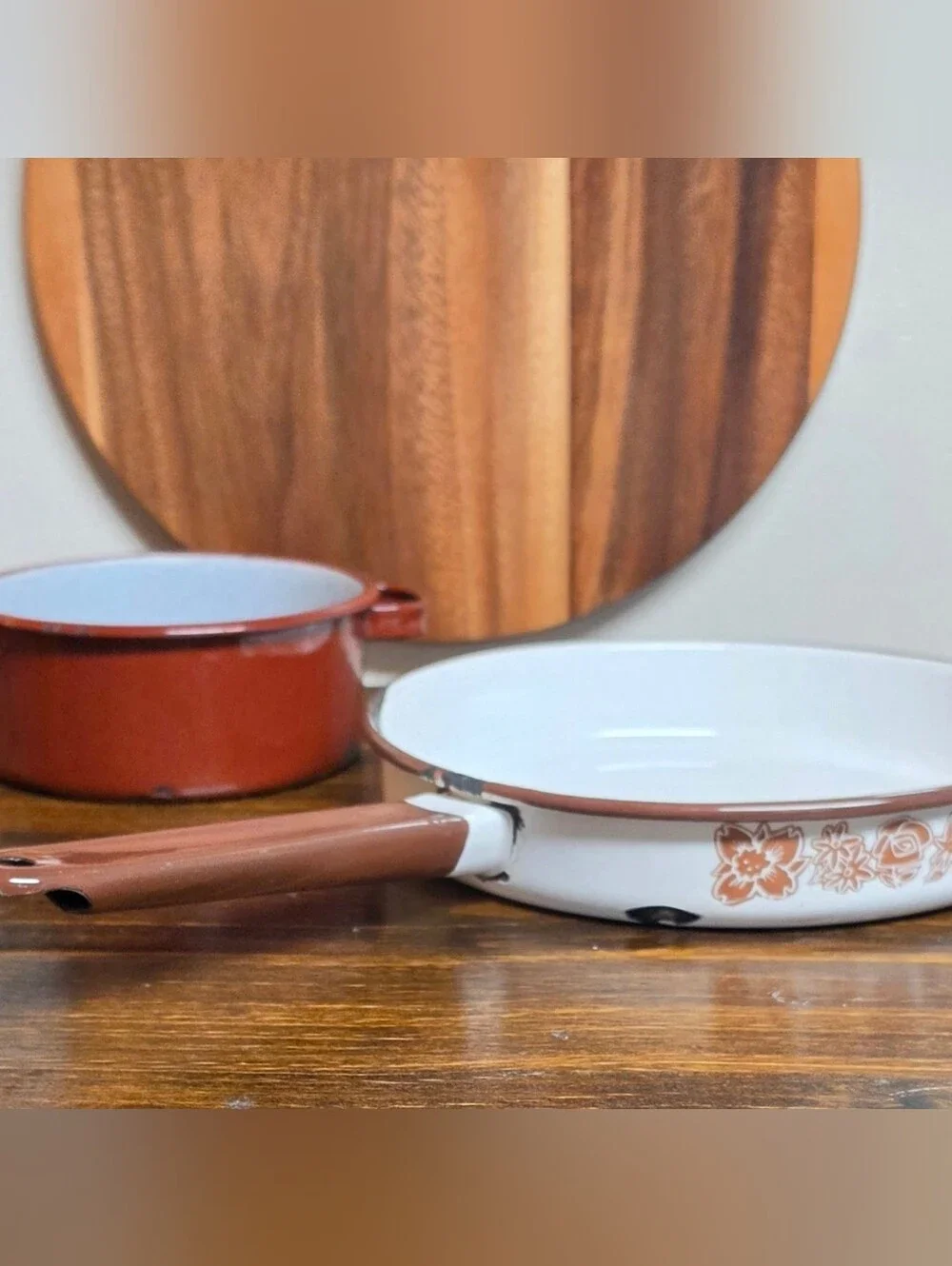 White and Brown Metal Cookware